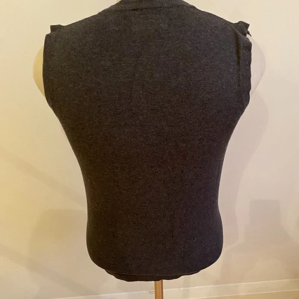 Soul of London sweater Vest BNWOT sz small Mens NEW slim gray button down - Picture 3 of 6
